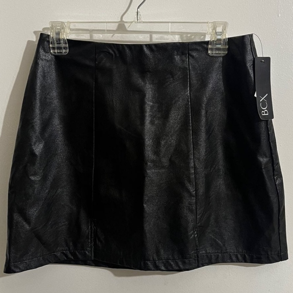 Black leather skirt